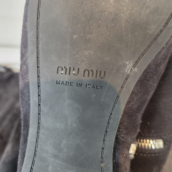 Miu miu suede black boots - Picture 4 of 7